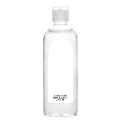 3.4 oz Hand Sanitizer with Custom Label! Meets FDA Requirements. Unscented 62% Ethyl Alcohol Content. Label Size: 1 ⅛" W x 2 ⅝" H. Bottle Size: 5" H. Perfect for any business slowing the spread of Covid-19.