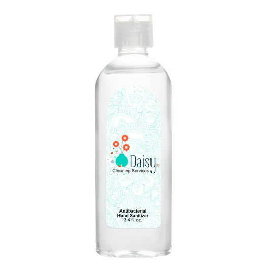 3.4 oz Hand Sanitizer with Custom Label! Meets FDA Requirements. Unscented 62% Ethyl Alcohol Content. Label Size: 1 ⅛" W x 2 ⅝" H. Bottle Size: 5" H. Perfect for any business slowing the spread of Covid-19.