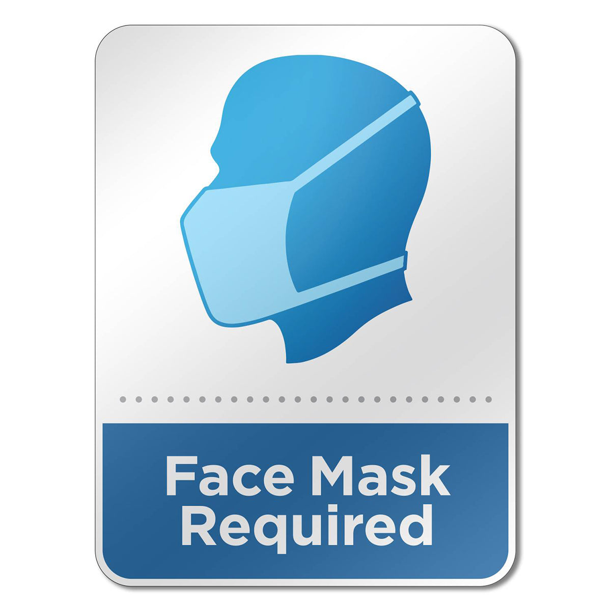 Durable Acrylic "Face Mask Required" Sign with Tape Included. 6" W x 8" H. Perfect for any business slowing the spread of Covid-19.